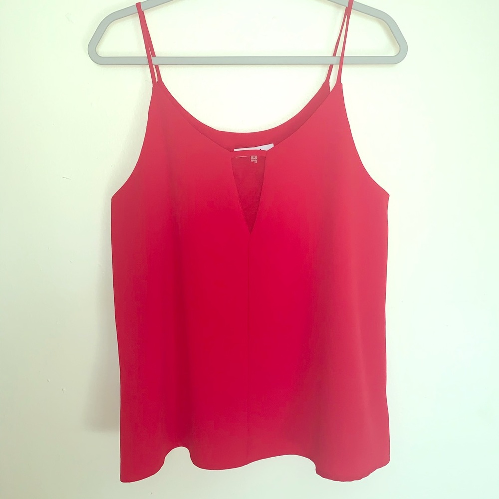 Anthropologie Ro&De Red Tank With Mesh Cut Out